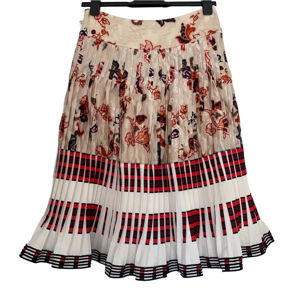 Tory Burch floral pleated midi skirt size 6